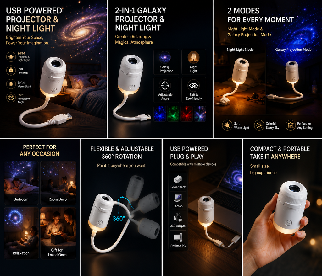 Portable Mini USB Starry Sky Projection Lamp