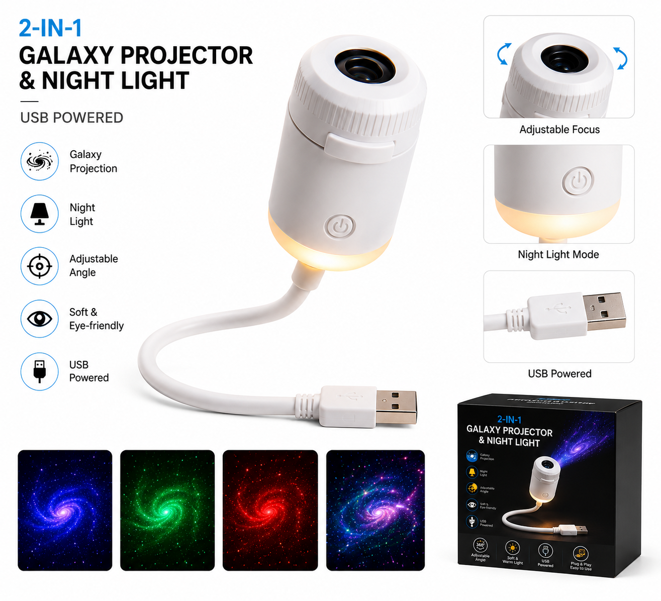 Portable Mini USB Starry Sky Projection Lamp